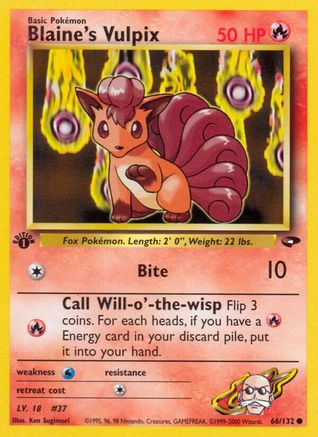 Blaine's Vulpix 066/132 - 1st Edition Gym Challenge