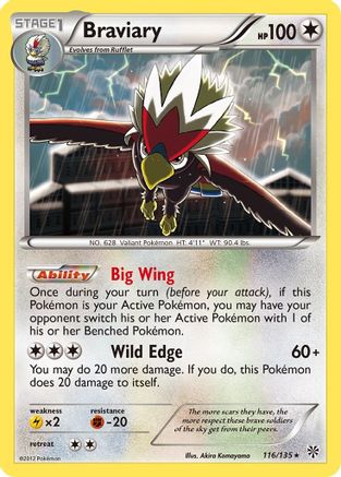 Braviary 116/135  - Reverse Holofoil Plasma Storm