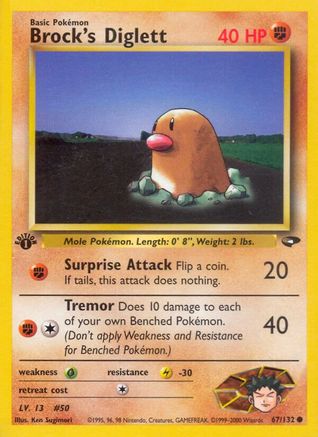 Brock's Diglett 067/132 - 1st Edition Gym Challenge