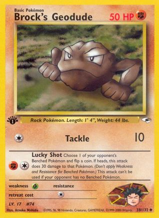 Brock's Geodude 038/132 - 1st Edition Gym Heroes