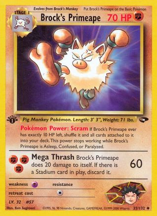 Brock's Primeape 035/132 - 1st Edition Gym Challenge