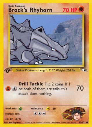 Brock's Rhyhorn 070/132 - 1st Edition Gym Heroes