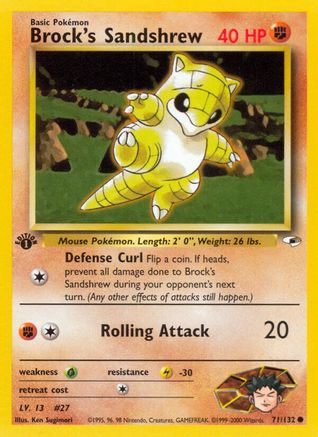 Brock's Sandshrew 071/132 - 1st Edition Gym Heroes