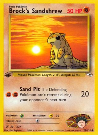 Brock's Sandshrew 072/132 - 1st Edition Gym Heroes