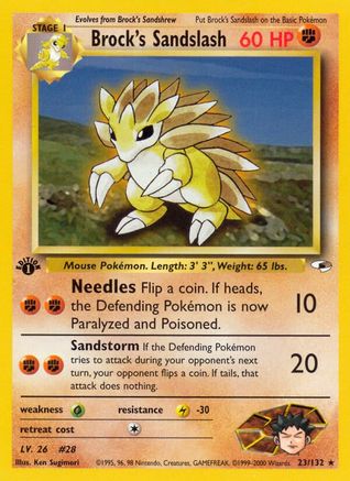 Brock's Sandslash 023/132 - 1st Edition Gym Heroes