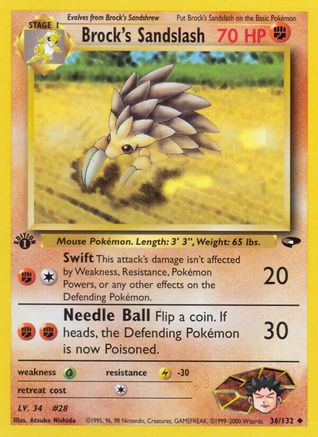Brock's Sandslash 036/132 - 1st Edition Gym Challenge
