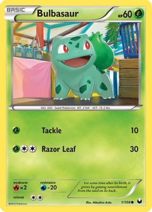 Bulbasaur 001/108  - Reverse Holofoil Dark Explorers