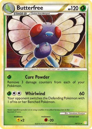 Butterfree 016/123  - Reverse Holofoil HeartGold SoulSilver