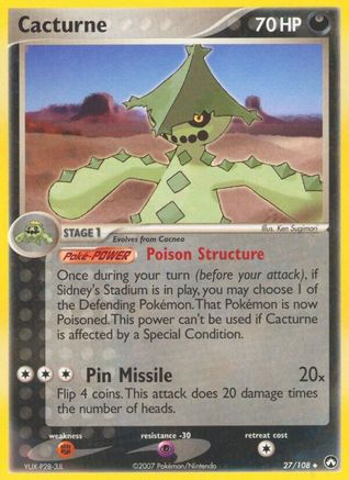 Cacturne 027/108 - Reverse Holofoil Power Keepers