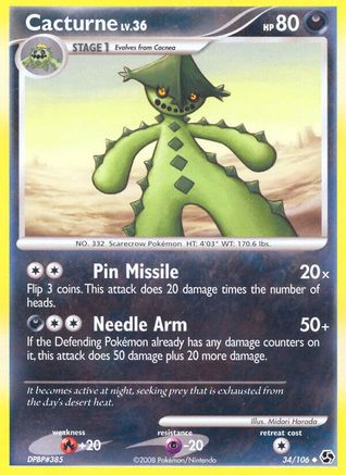 Cacturne 034/106  - Reverse Holofoil Great Encounters