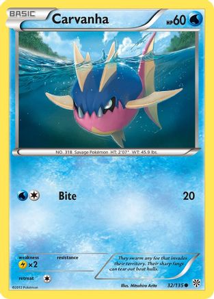 Carvanha 032/135  - Reverse Holofoil Plasma Storm