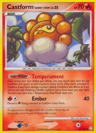 Castform Sunny Form 051/146  - Reverse Holofoil Legends Awakened