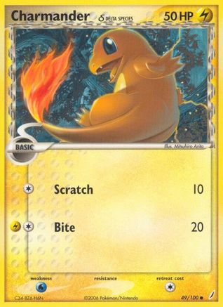 Charmander (Delta Species) 049/100 - Reverse Holofoil Crystal Guardians
