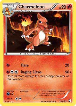 Charmeleon 019/149  - Reverse Holofoil Boundaries Crossed