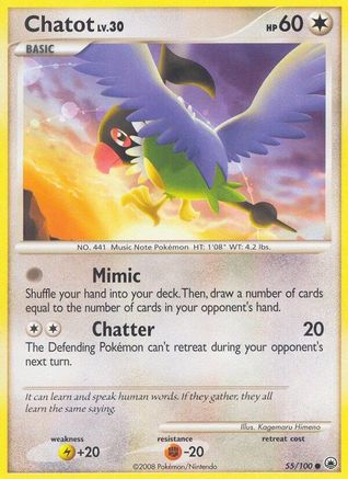 Chatot 055/100  - Reverse Holofoil Majestic Dawn