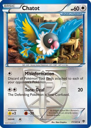 Chatot (Team Plasma) 077/101  - Reverse Holofoil Plasma Blast