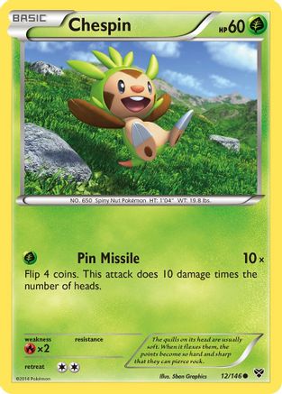 Chespin 012/146  - Reverse Holofoil XY Base Set