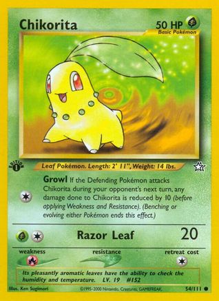 Chikorita 054/111 - 1st Edition Neo Genesis