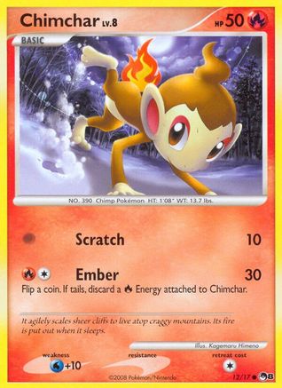 Chimchar 012  - Reverse Holofoil POP Series 8