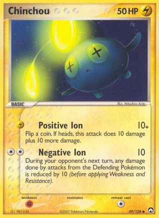 Chinchou 049/108 - Reverse Holofoil Power Keepers