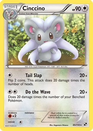 Cinccino 089/114  - Reverse Holofoil Black and White