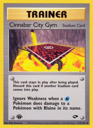 Cinnabar City Gym 113/132 - 1st Edition Gym Challenge
