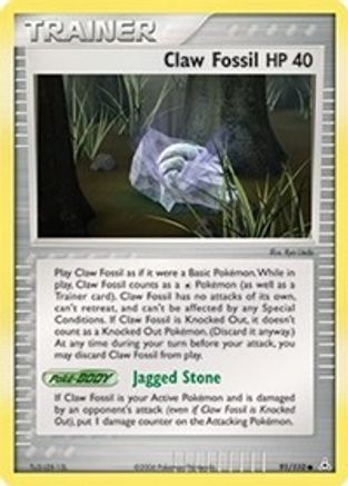 Claw Fossil 091/110 - Reverse Holofoil Holon Phantoms