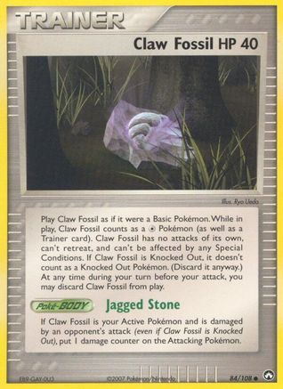 Claw Fossil 084/108 - Reverse Holofoil Power Keepers