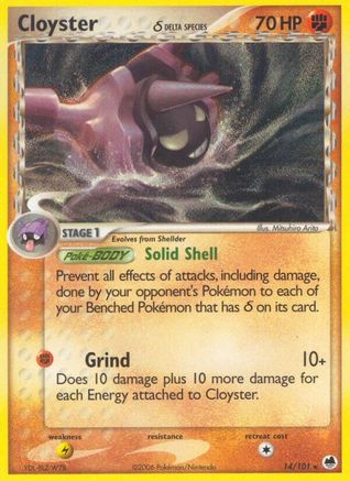 Cloyster (Delta Species) 014/101 - Reverse Holofoil Dragon Frontiers