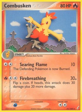 Combusken 031/100 - Reverse Holofoil Crystal Guardians