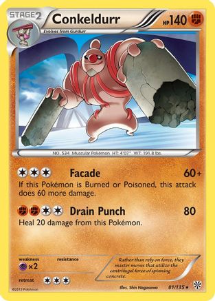 Conkeldurr 081/135  - Reverse Holofoil Plasma Storm