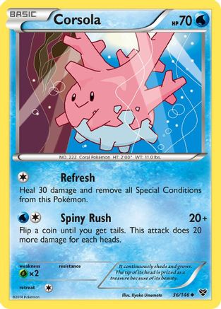Corsola 036/146  - Reverse Holofoil XY Base Set