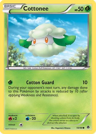Cottonee 010/98  - Reverse Holofoil Emerging Powers
