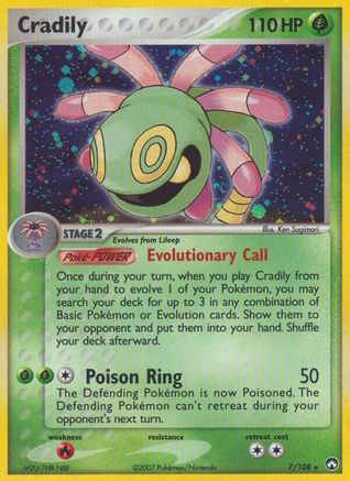 Cradily 007/108 - Reverse Holofoil Power Keepers