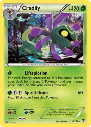 Cradily 004/101  - Reverse Holofoil Plasma Blast