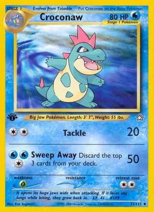 Croconaw 032/111 - 1st Edition Neo Genesis