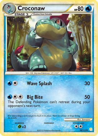 Croconaw 038/123  - Reverse Holofoil HeartGold SoulSilver