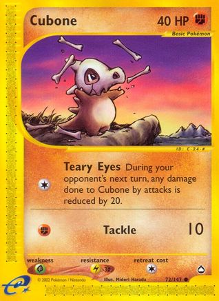 Cubone 072/147 - Reverse Holofoil Aquapolis