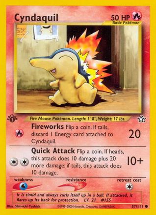 Cyndaquil 057/111 - 1st Edition Neo Genesis