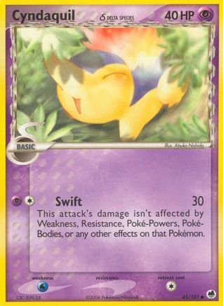 Cyndaquil (Delta Species) 045/101 - Reverse Holofoil Dragon Frontiers