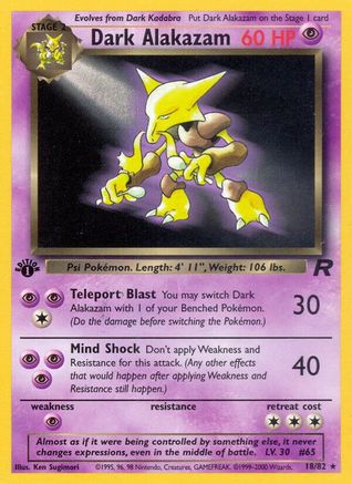 Dark Alakazam 018/82 - 1st Edition Team Rocket