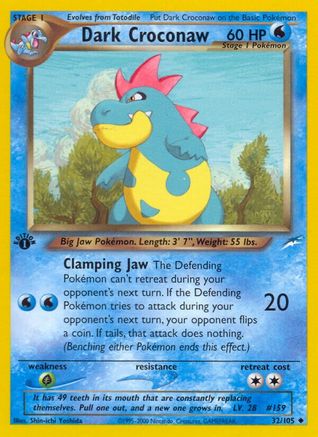Dark Croconaw 032/105 - 1st Edition Neo Destiny