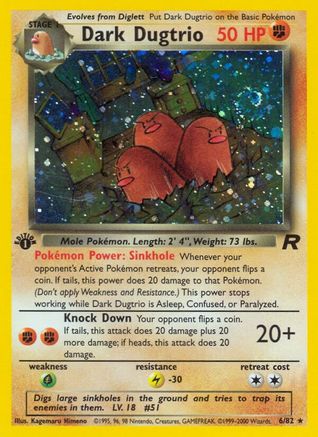 Dark Dugtrio 006/82 - 1st Edition Holofoil Team Rocket