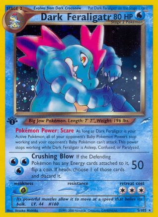 Dark Feraligatr 005/105 - 1st Edition Holofoil Neo Destiny