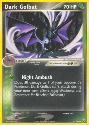 Dark Golbat 034/109 - Reverse Holofoil Team Rocket Returns