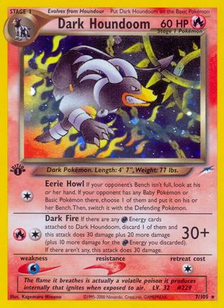 Dark Houndoom 007/105 - 1st Edition Holofoil Neo Destiny