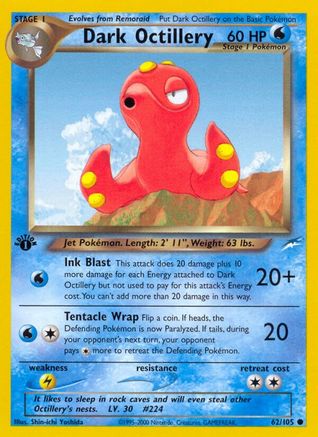 Dark Octillery 062/105 - 1st Edition Neo Destiny