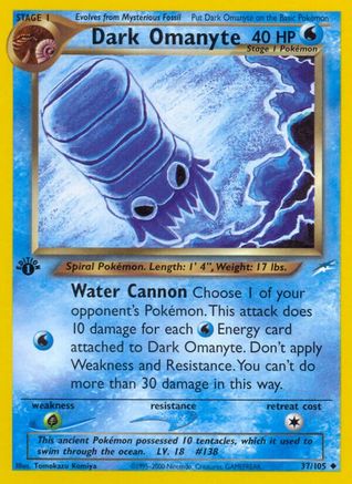 Dark Omanyte 037/105 - 1st Edition Neo Destiny