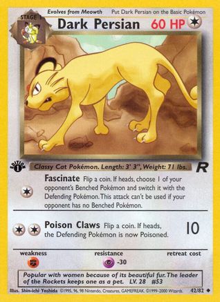 Dark Persian 042/82 - 1st Edition Team Rocket