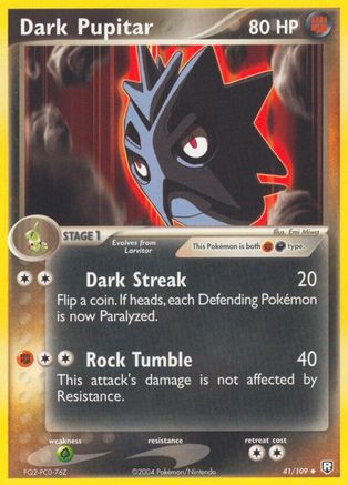 Dark Pupitar 041/109 - Reverse Holofoil Team Rocket Returns
